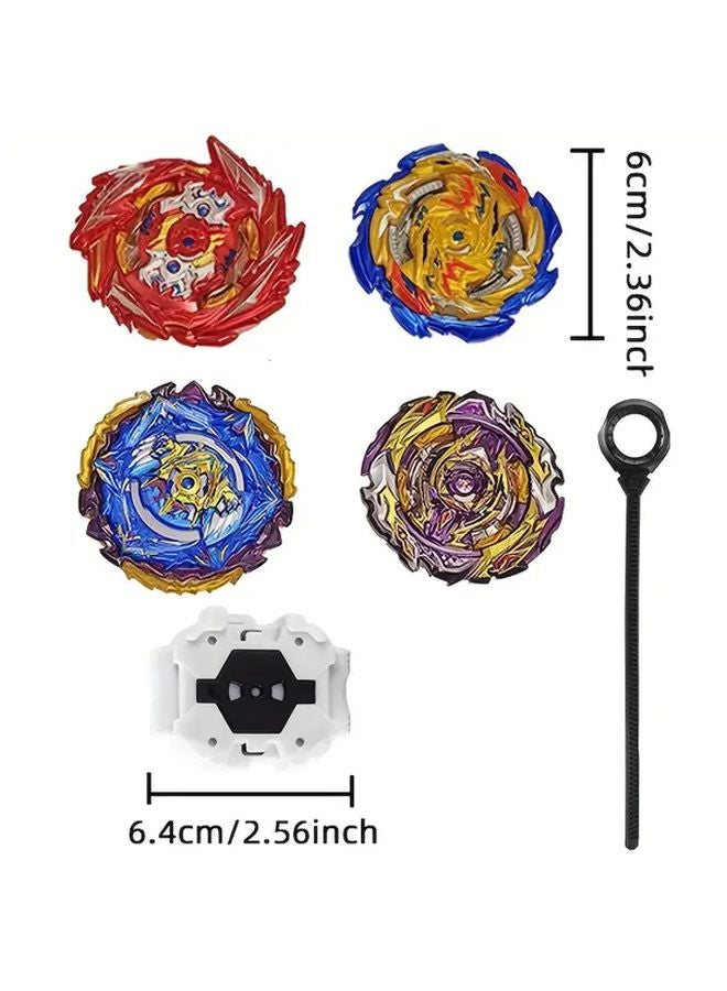 White Emitter Deluxe Gyroscope Set 4 Large Spinning Tops Interactive Magic Toys Gift for Boys Teens - Image 2